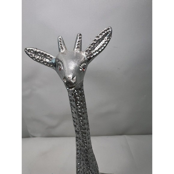 Set Of Vtg Poompuhar Indian‎ Folk Art Decorative Giraffes Silver Tone 7.5” - Picture 7 of 14